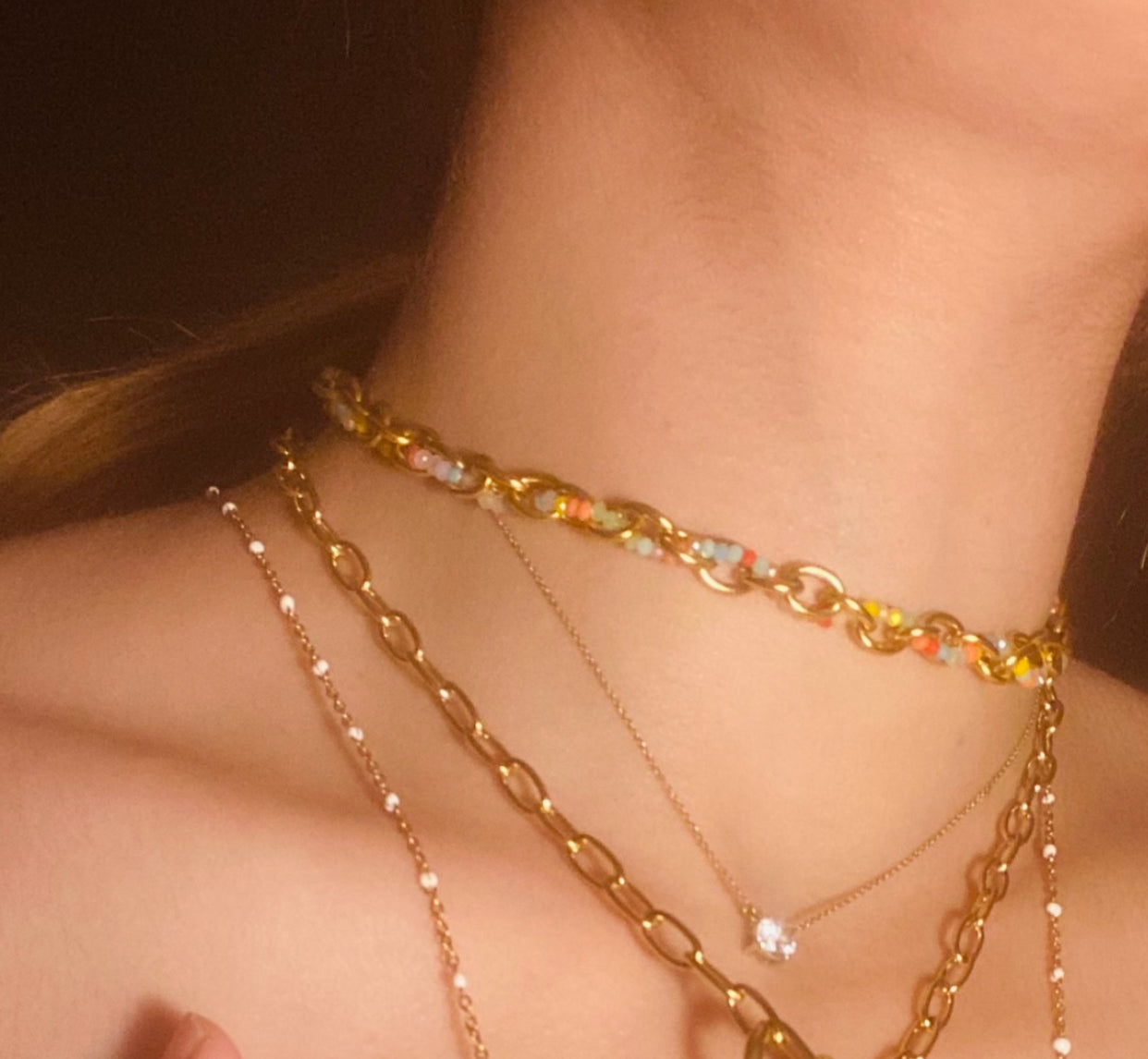 colored stainless steel necklace