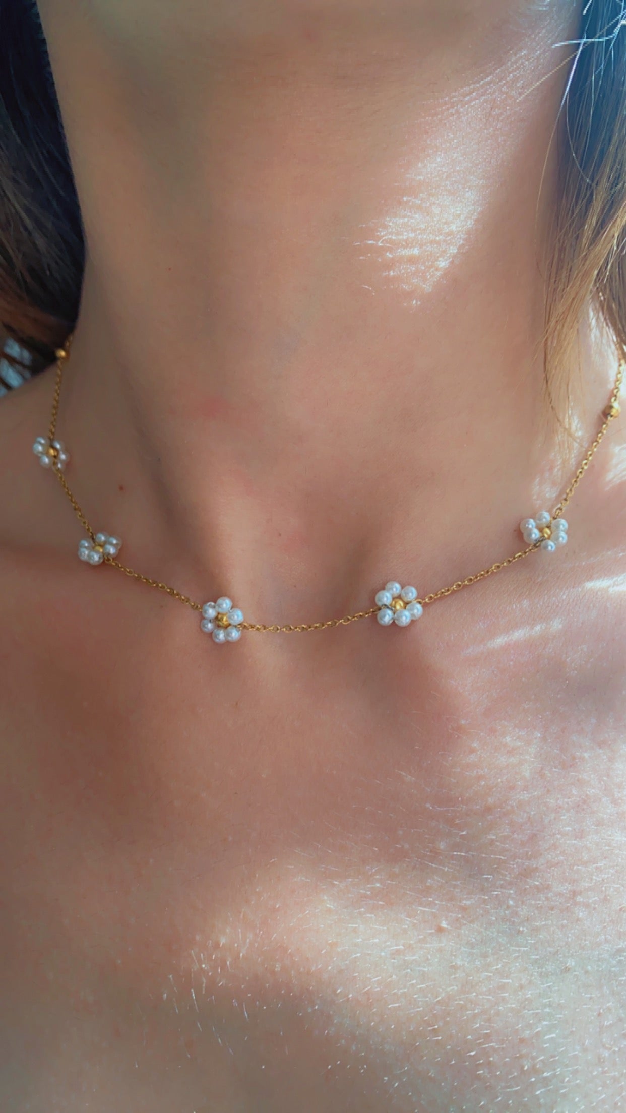 stainless steel flower necklace
