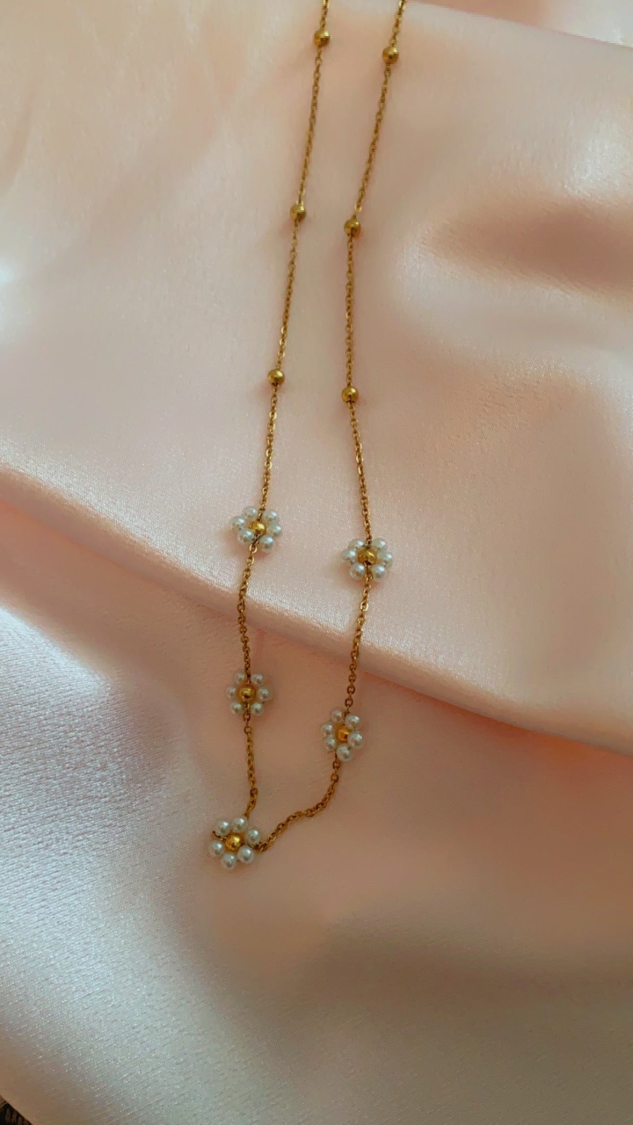 stainless steel flower necklace