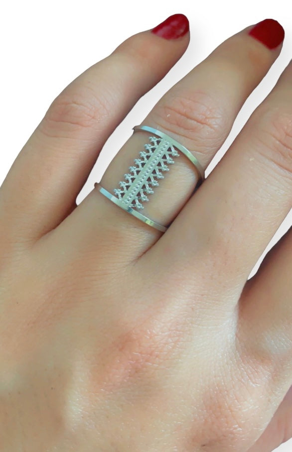 Bague -“Casablanca” argenté