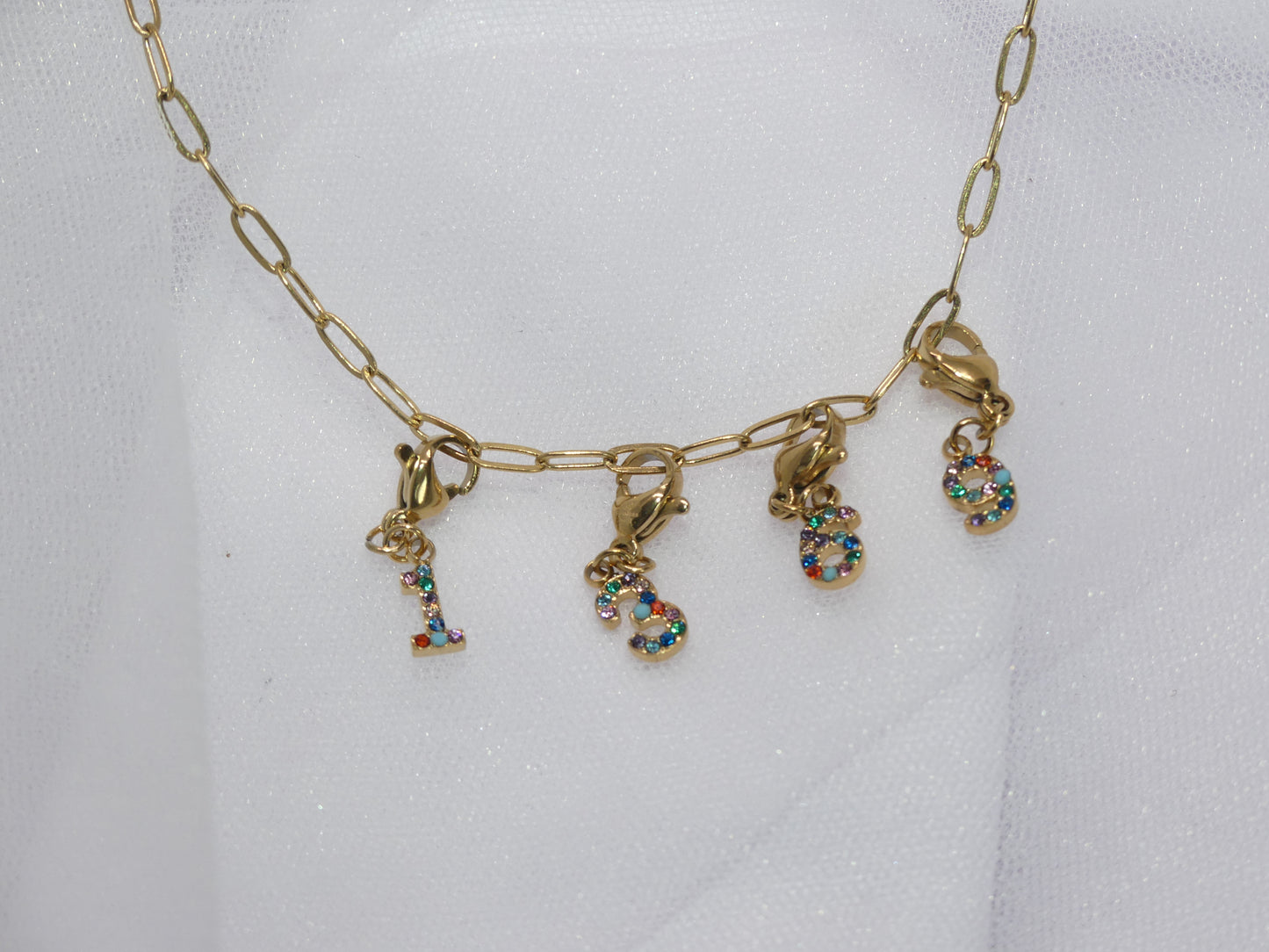 Stainless steel number necklace