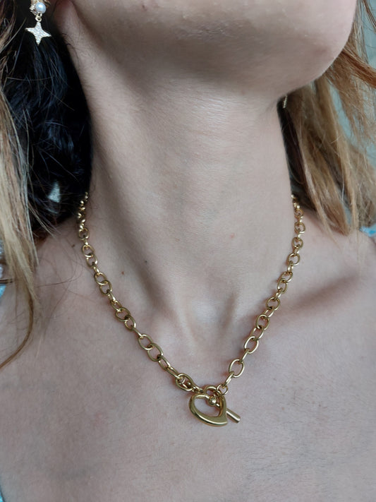 Stainless steel LOVE necklace