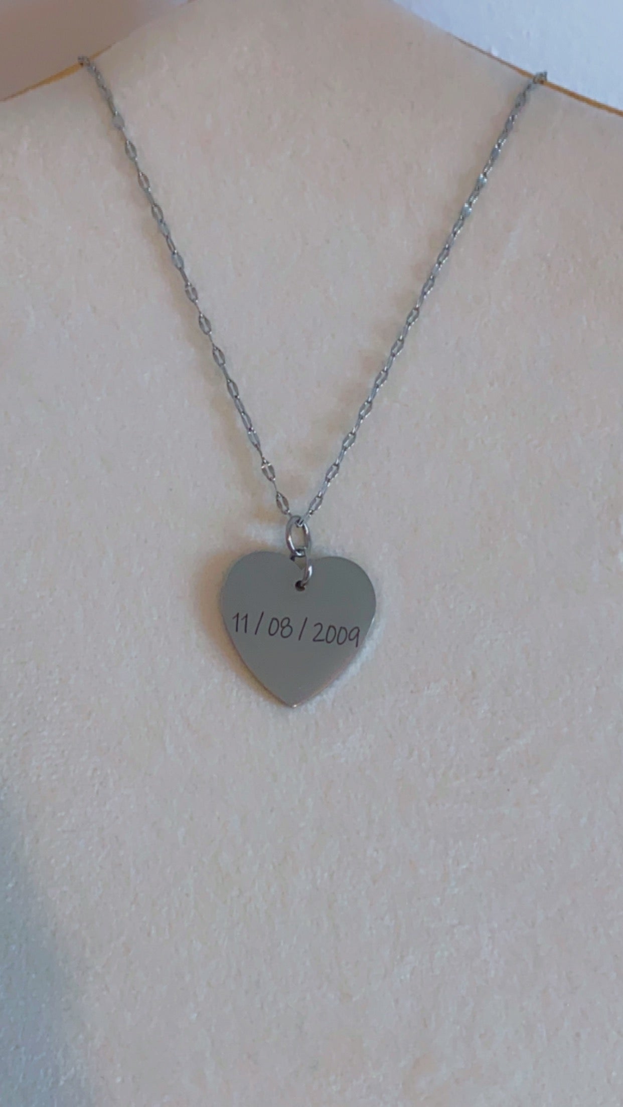 Collier Médaillon à graver - COEUR SILVER