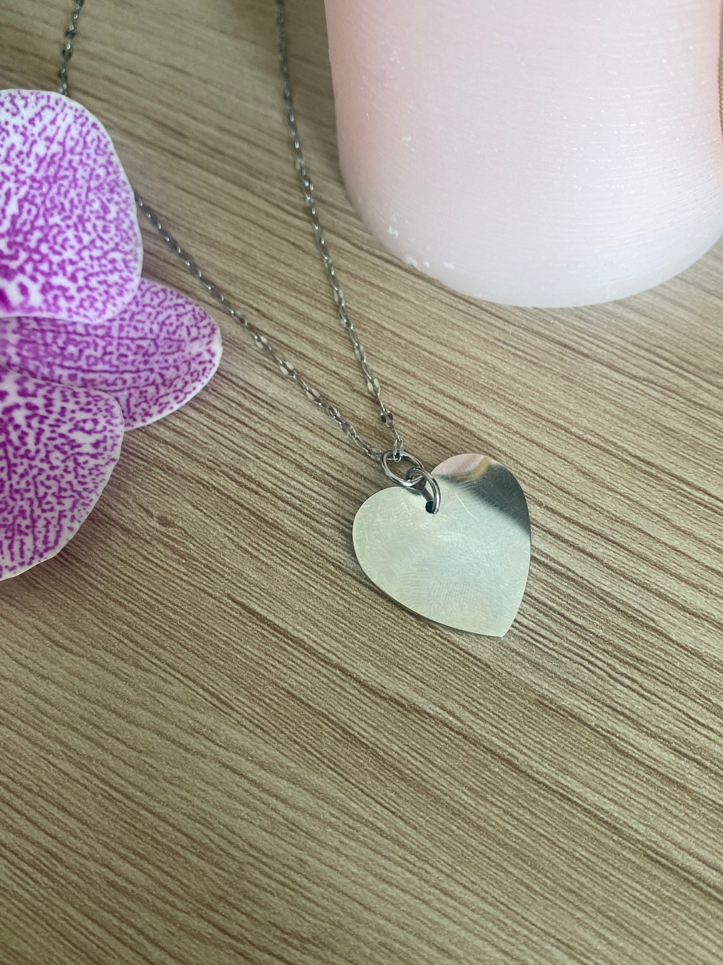 Collier Médaillon à graver - COEUR SILVER