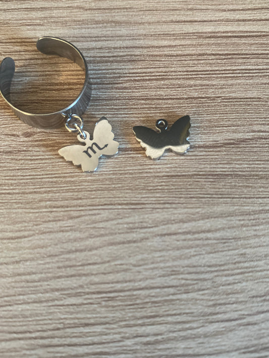 Bague gravure  - Papillon